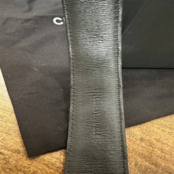 Authentic CHANEL Calfskin Quilted Black CC Gold Chain Belt, size 85 - Picture 4 of 7